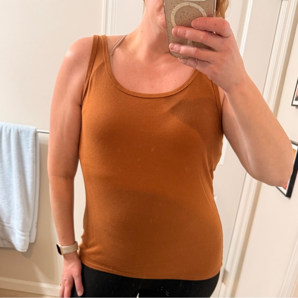 Women's Sleeveless Brown Tank Top